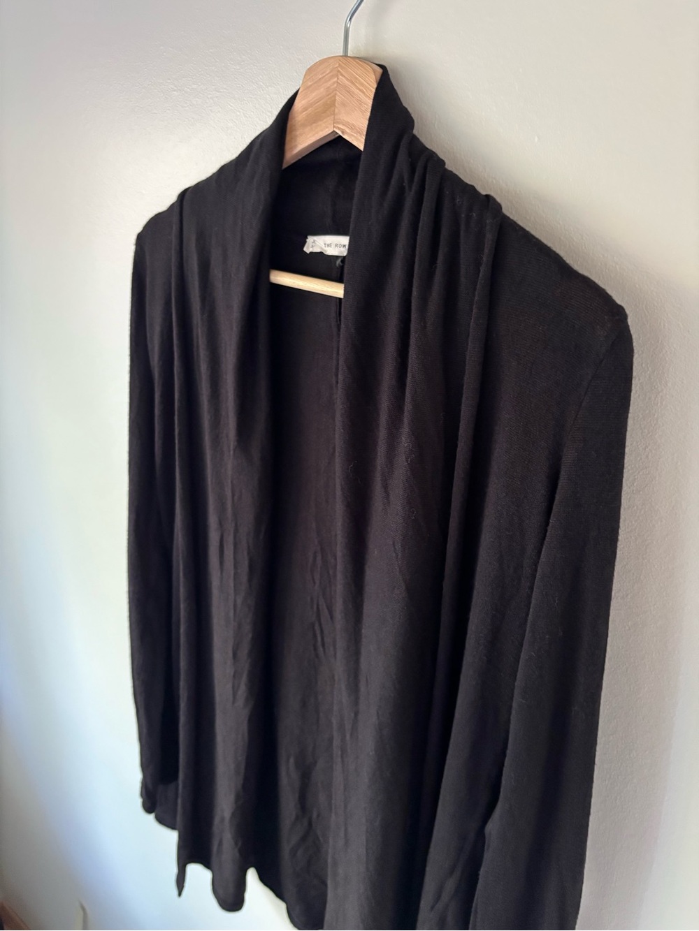 The Row Knightsbridge Quiet Luxury Open Front Cardigan in Black (Size Large) - Picture 6 of 10